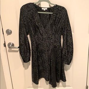 Equipment Femme Black Animal Print Dress